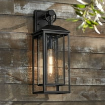 John Timberland Califa 20" High Traditional Outdoor Wall Light Fixture Mount Porch House Weatherproof Black Clear Glass Shade