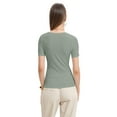 thumbnail image 3 of Women's Casual Short Sleeve Scoop Neck Summer Tops Ribbed Knit Slim Fit Tee Shirts, 3 of 4