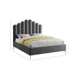 thumbnail image 3 of Meridian Furniture Lily Solid Wood and Tufted Velvet Full Bed in Gray, 3 of 7