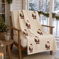 thumbnail image 2 of Festive Santa & Christmas Tree Flannel Throw Blanket, Soft Polyester Decorative Holiday Cover For Indoor Sofa Bed Bedroom Living Room Home Decoration.B:39.37*27.56in, 2 of 6