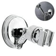 thumbnail image 1 of Soporte para cabezal de ducha con montaje reubicable, ventosa accionada por vacío, 2,7 pulgadas de ancho, ajustable para configuración horizontal, ajuste universal, ABS duradero con acabado cromado, 1 of 4