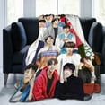 thumbnail image 2 of AHN Hyo seop Blankets Soft and Comfortable Warm Woollen Throw Blanket Beach Blanket Carpet Rug Decoration Gift for Yoga Picnic Room Dormitory Sofa Bed Camping Travel All Season, 2 of 9