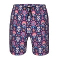 thumbnail image 3 of Balery leaf flower Skull colorful Traje de Baño Estilo Hawaiano para Hombre, Shorts de Secado Rápido con Bolsillos-Medium, 3 of 6