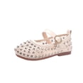 thumbnail image 1 of Xfvqtps Kids Girls Sandals Closed Toe Mesh Rhinestone Hook and Loop Soft Sole Breathable Flats Summer Beach Sandals, 1 of 9