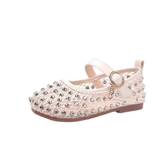 hzomhy Girls Closed Toe Princess Shoes Hollow Out Low Cut Soft Sole for Little Kids Big Kids Breathable Comfortable Casual Daily