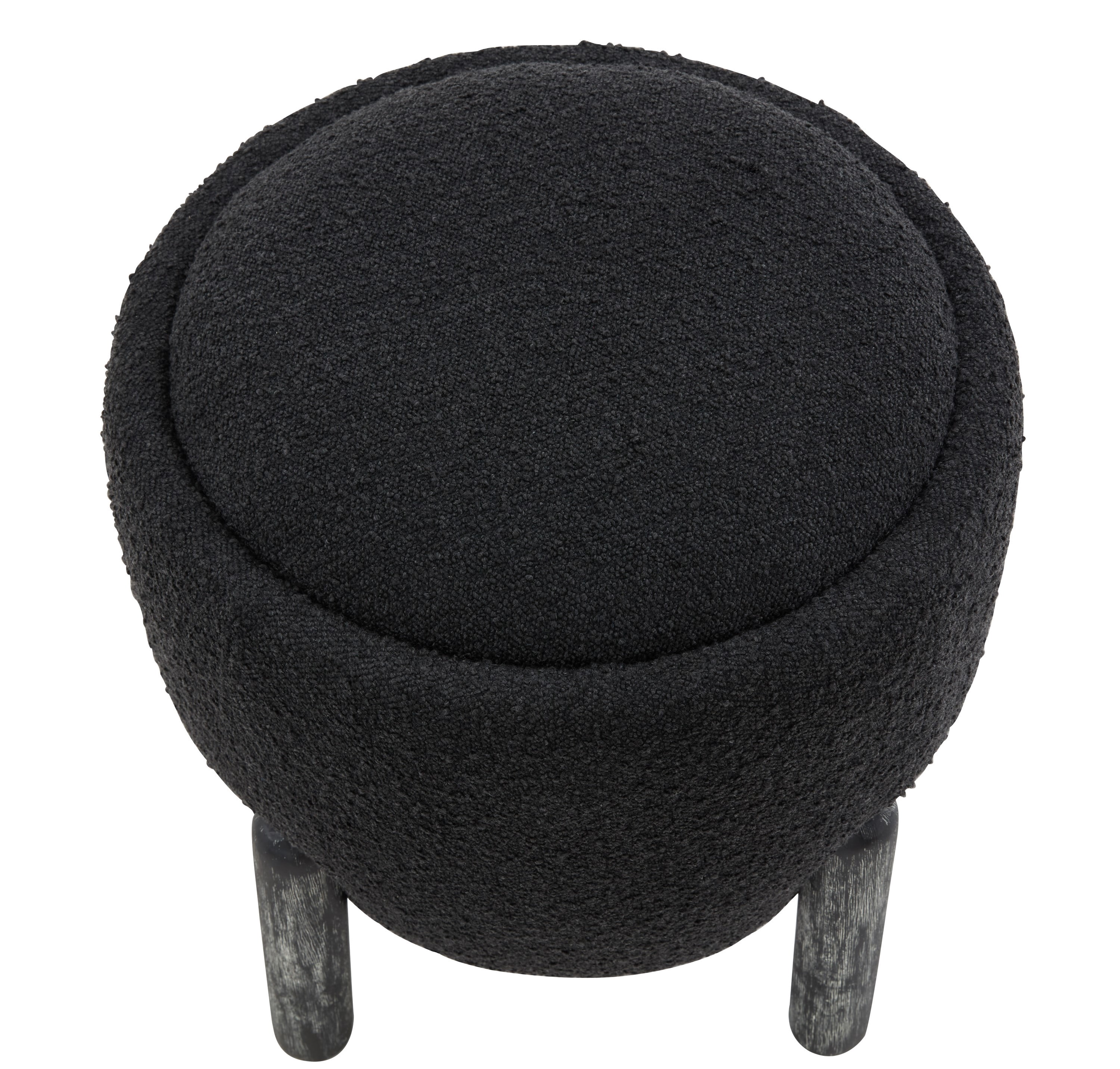 SAFAVIEH Couture Clarabella Modern Boucle Ottoman, Black