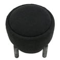 thumbnail image 4 of SAFAVIEH Couture Clarabella Modern Boucle Ottoman, Black, 4 of 6