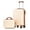 Beige, variant on DECMAY 14"/20" 2-Piece Luggage Set - Pink ABS Hard Shell Suitcase with Combination Lock & 14" Cosmetic Case for Weekend Getaways