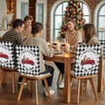 thumbnail image 5 of Christmas at The Farm Chair Covers Set of 6 Xmas Truck Cow White Black Plaid Country Chair Back Covers Stretch Removable Washable Slipcovers Protector for Dining Room Kitchen Party Decor, 5 of 5