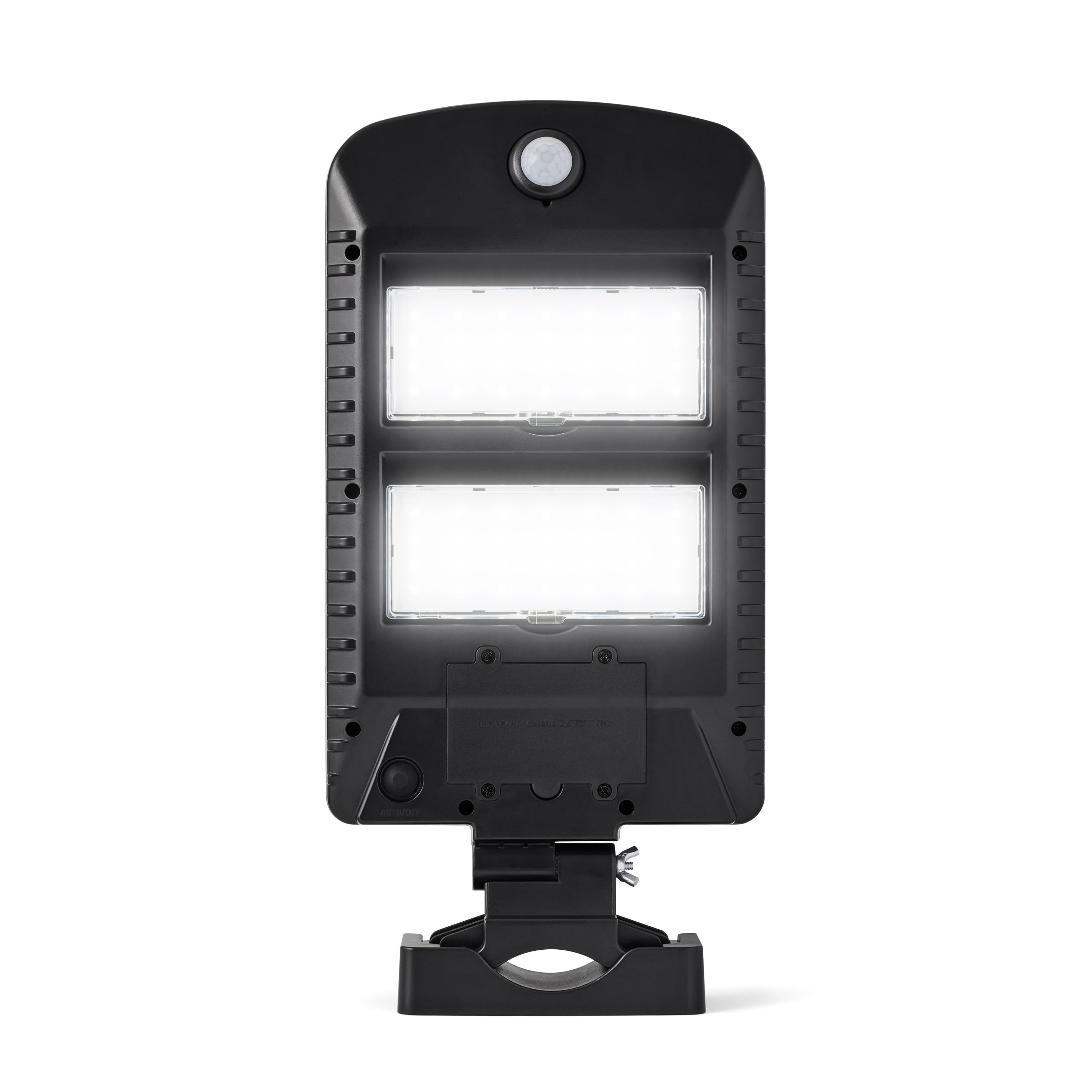 (2 pack) Hyper Tough 1500 Lumens Solar Powered Motion Street and Area Light Dusk to Dawn Pole Mount, Black, 120° Beam Angle