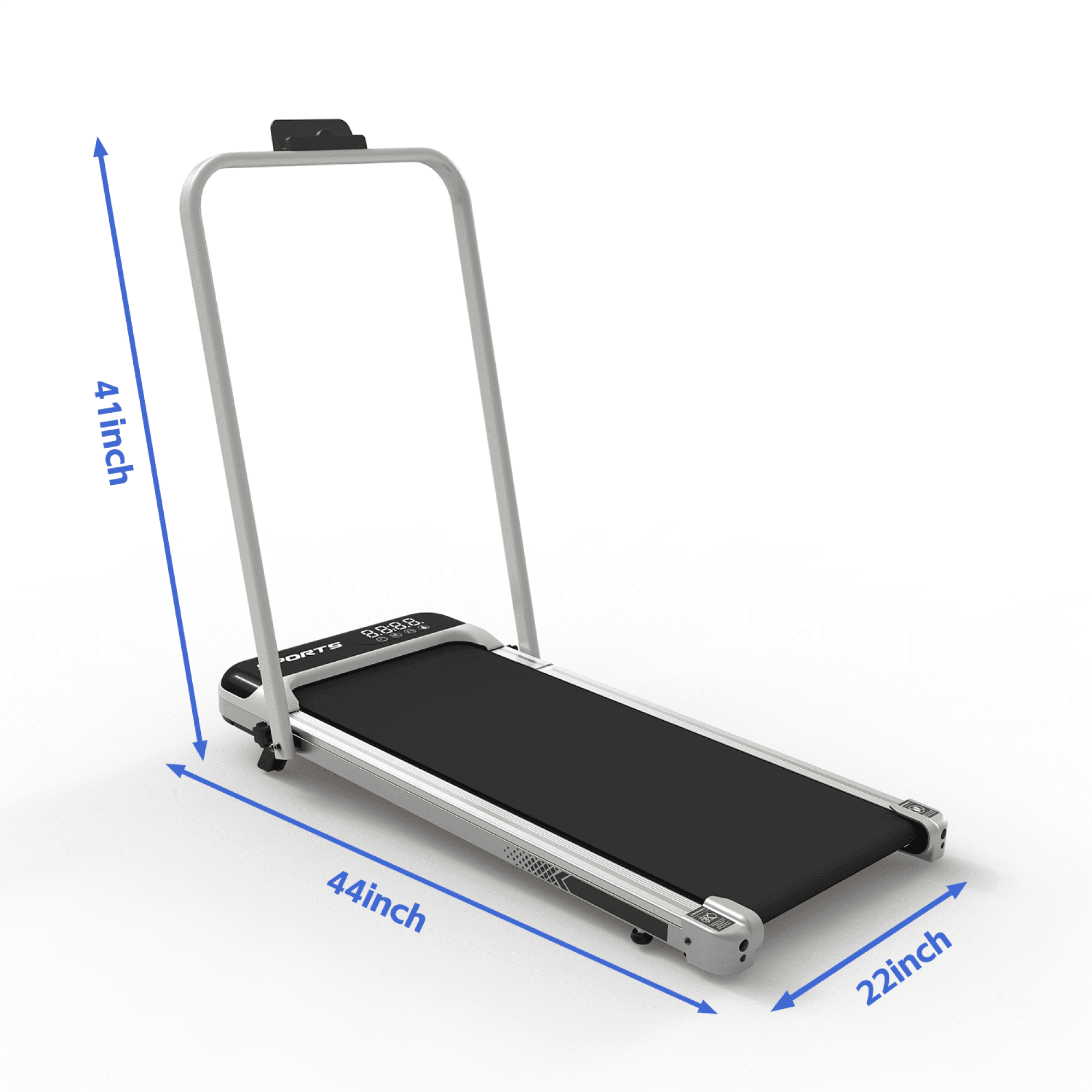 Jopath 3 in 1 Under Desk Treadmill with Incline,Folding Treadmill with Walking Pad and Handle Bar,Portable Treadmill with Remote Control LED Display,265 Lbs Capacity,Antique Silver