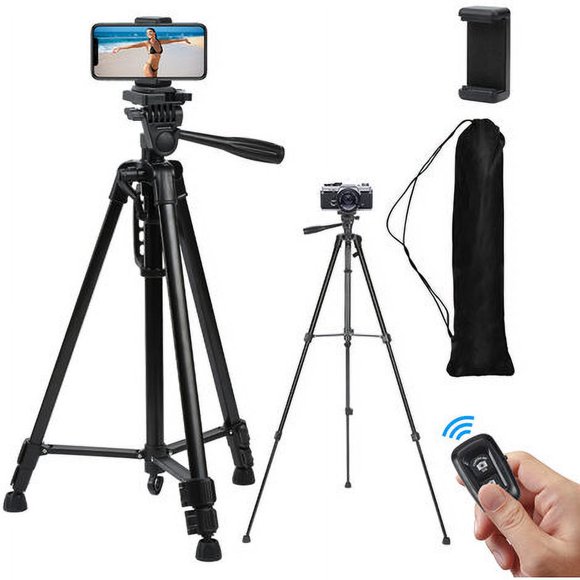 Extendable Height Tripod Stand for Phone & Camera, Aluminum Alloy, 360° Adjustable Angles for Versatile Usage