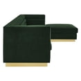 thumbnail image 5 of Posh Living Aylah Velvet Right Facing Chaise Sectional Sofa Hunter Green, 5 of 9