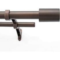 Deco Window 36" - 66" Adjustable Double Curtain Rod (1'' Dia) for Windows with Barrel Finials Brown)