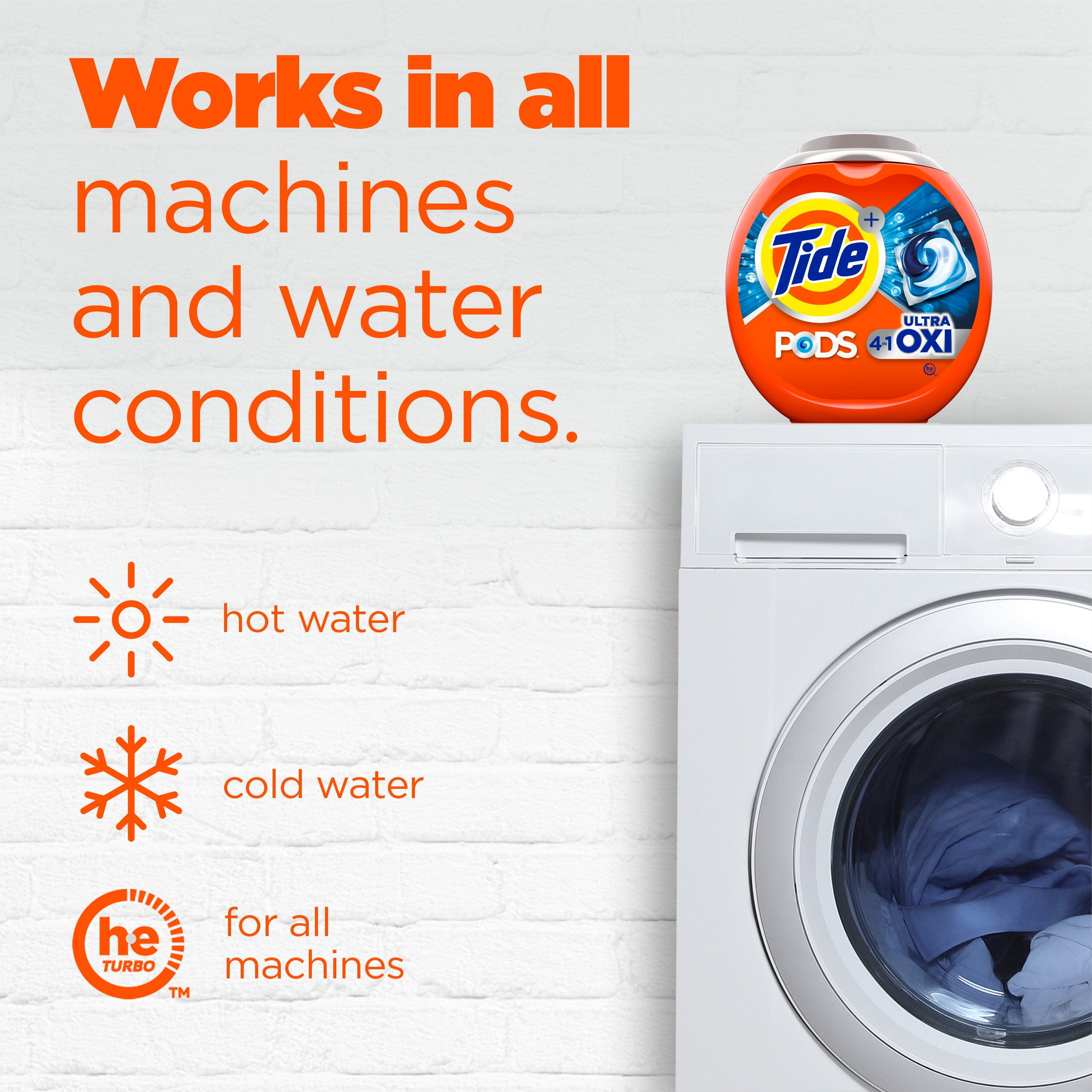 Tide PODS Laundry Detergent Packs, Ultra Oxi, 43 Count