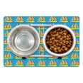thumbnail image 1 of Adventure Pet Mat for Food and Water, Repetitive Pattern of Nautical Elements Sailboats Marine Lifestyle, Non-Slip Rubber Mat for Dogs and Cats, 18" X 12", by Ambesonne, 1 of 2