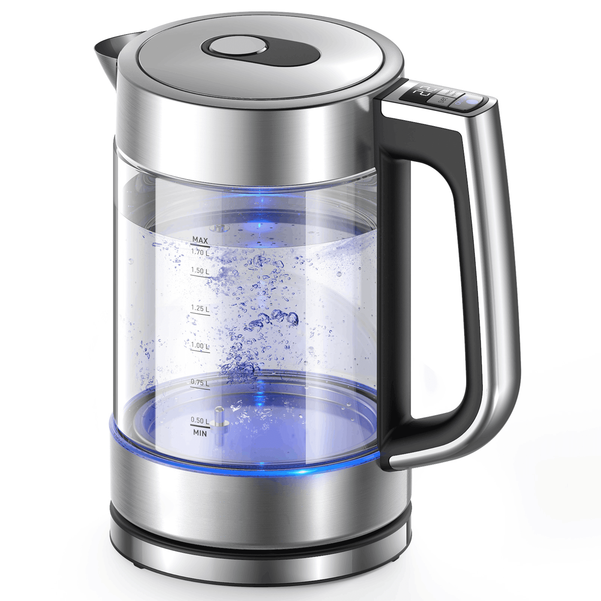 Electric Kettle 1.7L Glass Electric Tea Kettle & Cordless Water Boiler with LED Indicator Light BPA-Free Hot Water Kettle 1500W 