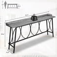 thumbnail image 2 of Ktaxon Mid-Century Modern 82-inches Bar table, Long Pub Table with Curved Metal Frame, Counter Height Desk for Dining Room, Kitchen, Bar, Gray, 2 of 11