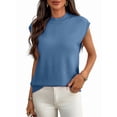 thumbnail image 3 of Suéteres de Cuello Alto para Mujer, Chalecos, Blusas Informales de Negocios y Moda, Conjuntos de Otoño. Azul Neblina M, 3 of 9