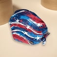 thumbnail image 7 of Independence Day 250th Anniversary Working Cap with Sweatband, Adjustable Patriotic Scrub Hat for Professionals, Dust-Proof Unisex Head Cover July 4th #0192 Royal Blue, 7 of 7