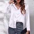 thumbnail image 6 of Ltctricy Women's Satin Blouses Long Sleeve Collared Tie Front Button down Shirts Dressy Casual Work Tops, 6 of 7