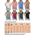 thumbnail image 4 of Fangasis Women Summer Tops Short Sleeve T Shirt V Neck T-shirt Ladies Breathable Tee Loose Dailywear Pink 2XL, 4 of 4