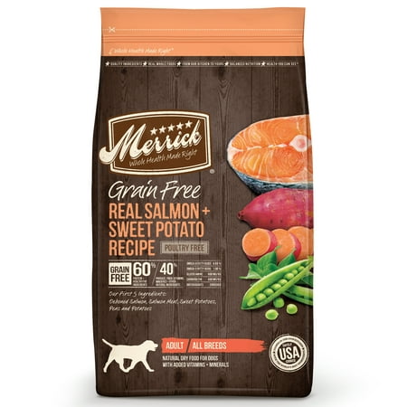 Merrick Grain-Free Real Salmon & Sweet Potato Recipe Dog Food, 25 (Best Merrick Dog Food)