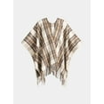 thumbnail image 4 of Time and Tru Women's Plaid Ruana Coverup, One Size, White, 4 of 4