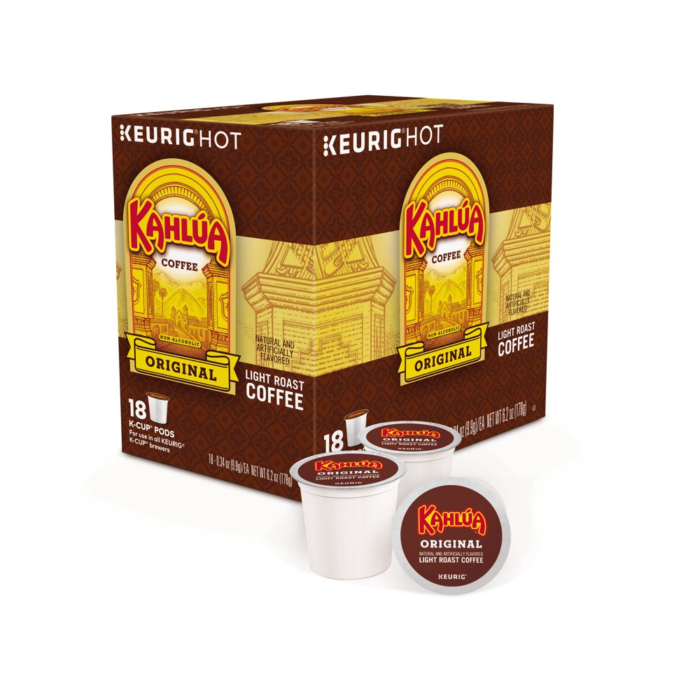 Kahlua Flavored KCup Coffee Pods, Light Roast, 18 Count For Keurig Brewers