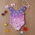 thumbnail image 6 of Abcomgle Toddler Swimsuit Girl 3t Gradient Stars One Piece Girls Swimsuit Ruffled Stretchy Girls Swimwear, 6 of 7