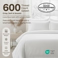 thumbnail image 3 of Blue Flat Sheet Only Queen Size - 600 Thread Count 100% Natural Cotton, Luxe 1 Piece Bed Sheet, Extra Soft Sateen Weave Top Sheet, 3 of 9