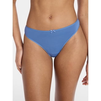 No Boundaries Women's Seamless Lace Trim Thong Panties Low Rise