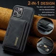 thumbnail image 6 of 2 in 1 Wallet Case for iPhone 16 for Women Men, Detachable Cards Holder Magnetic Back Cover Stand Feature Shockproof Premium PU Leather Phone Cover for iPhone 16, Black, 6 of 12