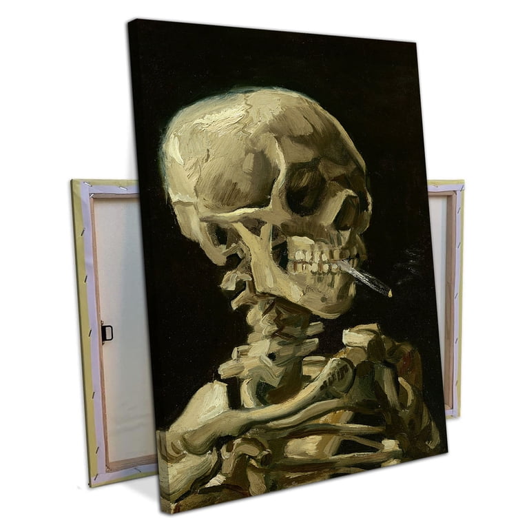 van gogh head of a skeleton with burning cigarette A #2 Jigsaw Puzzle by Vincent The Skull of a Skeleton