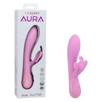 CalExotics Aura Dual Flutter Rechargeable Silicone Rabbit Vibrator, Pink