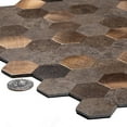 thumbnail image 3 of 10 pack Hexagon Gold Beige 11.25 in. x 11.25 in. Honed Metal Peel and Stick Tile for Kitchen and Bathroom (8.79 sq. ft./Case), 3 of 4