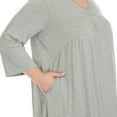 thumbnail image 4 of White Mark Tunique à Manches 3/4 pour Femmes, Taille Empire, Col en V, 4 of 6