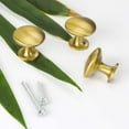Goldenwarm 10 Pack Round Gold Knobs Satin Brushed Brass Drawer