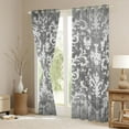 thumbnail image 3 of Manfei Grey Gothic Skull Curtains Pack of 2 (42x84 Each) for Boys Girls,Bohemian Damask Curtains Blackout,Exotic Style Bedroom Curtains,Luxury Bedroom Decor, 3 of 6