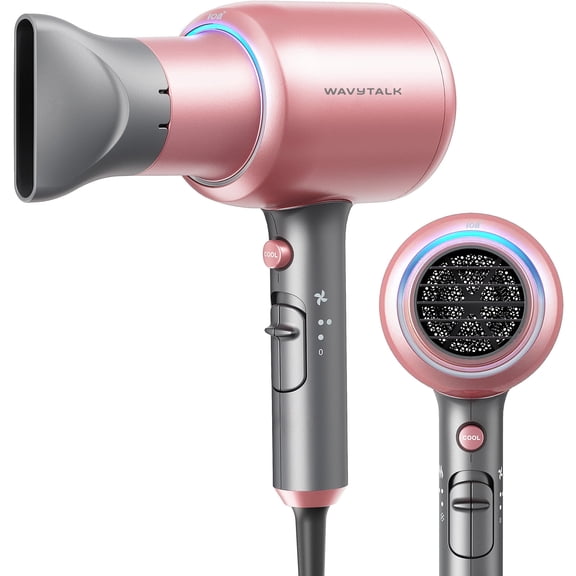 Wavytalk Hair Dryer with Diffuser Ionic Blow Dryer with Powerful 1875W Motor for Fast Drying, Pink