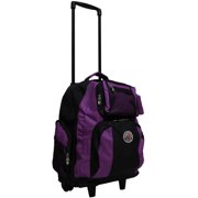 Transworld Roll-Away 22" Deluxe Rolling Backpack Black/Purple