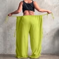 thumbnail image 4 of Dresfit Womens Wide Leg Pants Adjustable Drawstring Barrel Pants 2026 Summer Baggy Harem Pant Elastic Waist Lightweight Plus Size Palazzo Trousers 2XL, 4 of 4