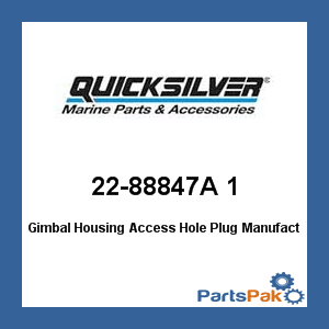 Mercruiser Gimbal Housing Mercury - Mercruiser 22-88847A 1 Mercury Quicksilver 22-88847A 1 Gimbal Housing Access Hole Plug- ()