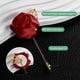 thumbnail image 2 of Uxcell 24-Pack Pines de Flor para Solapa para Hombres, Broches de Rosa con Hoja Dorada para Novios para Bodas/Bailes/Fiestas [Rojo Vino], 2 of 7