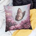 thumbnail image 2 of Orinice  Butterfly Flowers Throw Pillow Covers  Vintage Floral Pillow Covers,Brown Ombre Art Oil Painting Cushion Covers,Aesthetic Animal Retro Daisy Rustic Cushion Cases 24x24in, 2 of 5