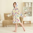 thumbnail image 2 of FORMRS Niños Bathrobe Unisex Hooded Robe Soft Plush Pajamas Sleepwear, Size 2-3T, Neon Skates, 2 of 7