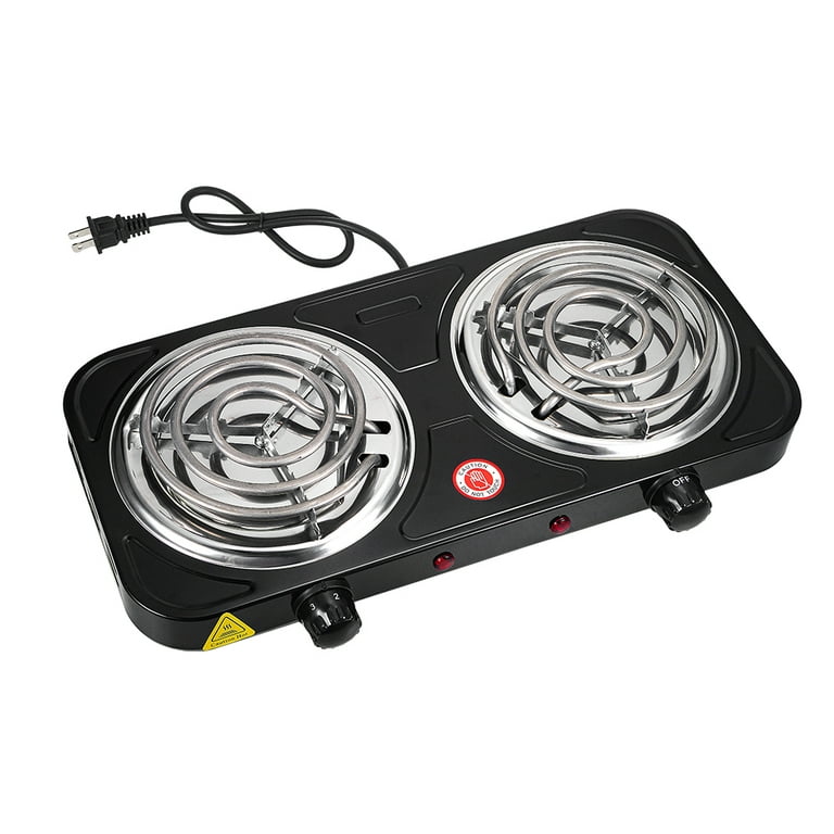 JahyElec Electric Camping Double Burner Hot Plate 2000W 110V Portable  Heating Cooking Stove 