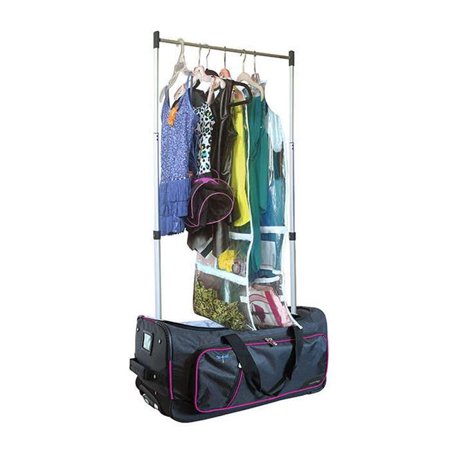 Trifecta DFR-1168-P 23 in. Wheeled Duffel with Garment Rack, Pink