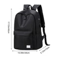 thumbnail image 3 of Mochila de tela Oxford de gran capacidad con puerto de carga USB, orificio para auriculares, resistente al agua, bolsa casual para escuela y viaje para hombres y mujeres, 3 of 6