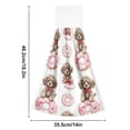 thumbnail image 2 of Dailycode Kitchen Wash Cloths with Hanging Loops Absorbent Absorbent Quick Drying Hand Towels, 2 Pack, Puppies Bow Donut, 2 of 7